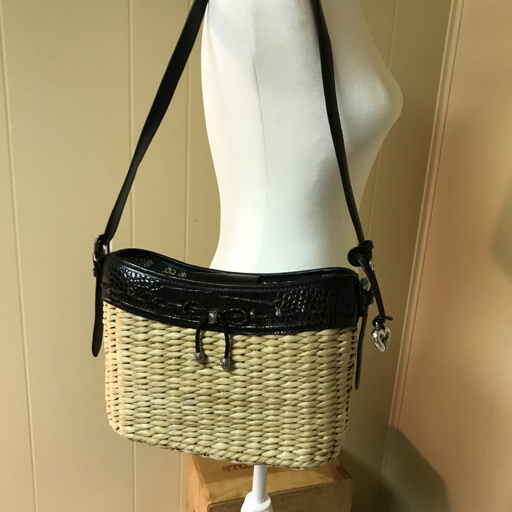 Brighton Basket Leather Trim Shoulder Bag‎  Medium